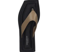 Zehentrenner & Sandalen*VAGABOND Damen Echtleder-Schuhe Zehentrenner Sommer-Schuhe 5336-201-08 Schwarz/Beige