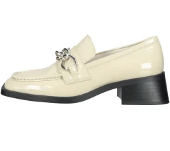 Ballerinas & Slipper*VAGABOND Damen Echtleder-Schuhe in Lack-Optik Mokassins Slipper mit Zierschnalle 5317-060-05 Beige/Silber