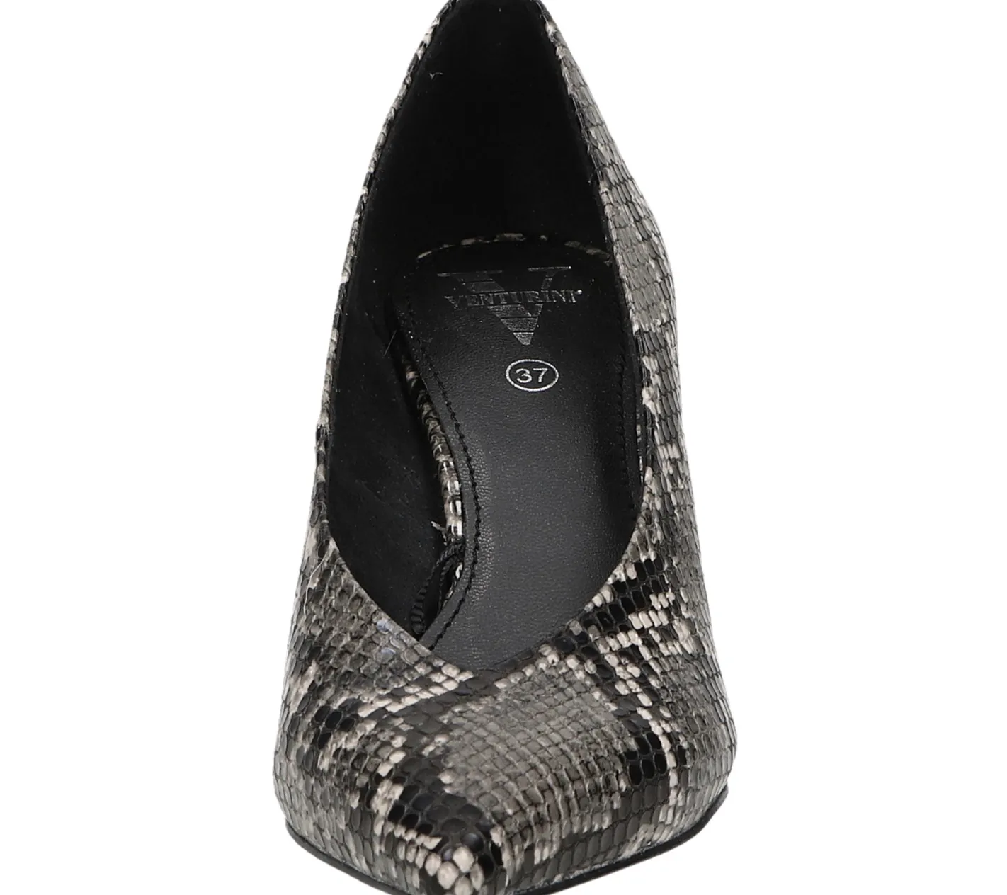 Halbschuhe & Pumps*Venturini Milano High Heels gemusterte Damen Abend-Sandaletten mit Stiletto-Absatz 1031228 Schwarz