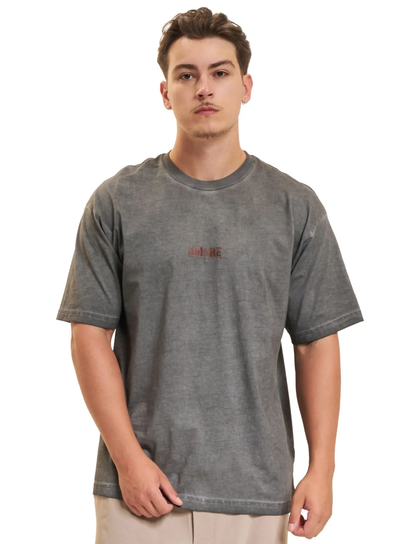 T-Shirts & Tank Tops*Vertere Berlin Amore Unltd. T-Shirts verwaschen schwarz