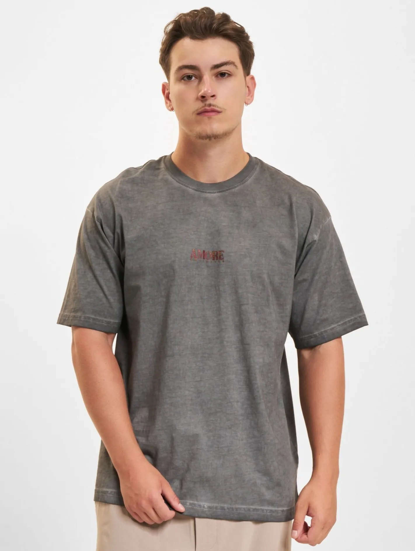 T-Shirts & Tank Tops*Vertere Berlin Amore Unltd. T-Shirts verwaschen schwarz