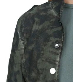 Blazer & Sakko*vestino Damen Blazer Camouflage mit Knöpfen und Schulterklappen Frühlings-Blazer Alltags-Sakko 900518 Grün