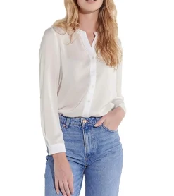 Poloshirts & Blusen*vestino Damen Bluse mit Glitzer Pailletten Sommer-Bluse Frühlings-Bluse 901239 Weiß