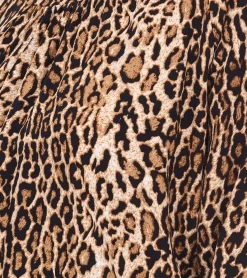 Poloshirts & Blusen|Tops & T-Shirts*vestino Damen Bluse Off-Shoulder Carmen-Bluse mit Leoparden-Print Sommer-Shirt 900319 Beige/Schwarz