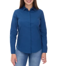 Poloshirts & Blusen*vestino Damen Bluse Sommer-Bluse mit Strass-Details Hemd-Bluse 901299 Dunkel-Blau