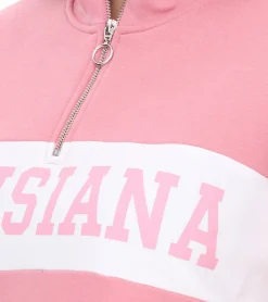 Sweater & Pullover*vestino Damen Boxy Cropped Sweatshirt mit Stehkragen Trojer Alltags-Pulli Oversized 900390 in Alt-Rosa oder Hell-Blau