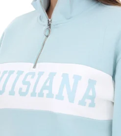 Sweater & Pullover*vestino Damen Boxy Cropped Sweatshirt mit Stehkragen Trojer Alltags-Pulli Oversized 900390 Hellblau