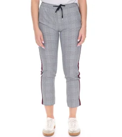 Hosen & Jeans*vestino Damen Business-Hose karierte Stoff-Hose Freizeit-Hose Grau/Schwarz