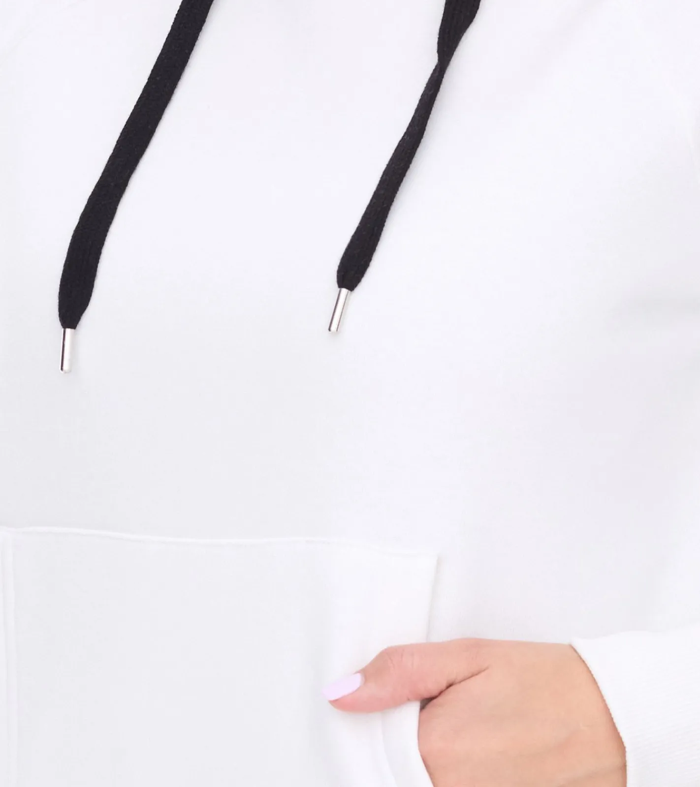 Sweater & Pullover*vestino Damen Hoodie mit Kontrast-Streifen Kapuzen-Pullover Alltags-Pulli 900031 Weiß