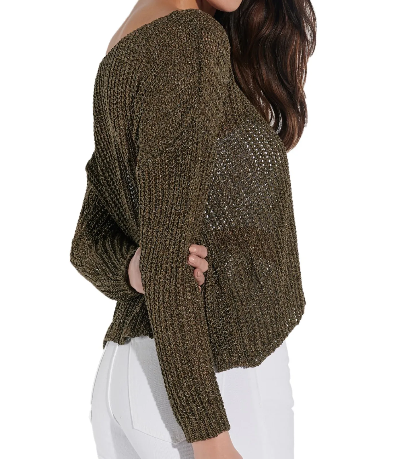 Sweater & Pullover*vestino Damen Strick-Pullover mit Netz-Struktur Alltags-Pulli Sweater 900709 Khaki