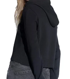 Sweater & Pullover*vestino Damen Strick-Pullover mit Kapuze Alltags-Pulli Sweater 900409 Schwarz