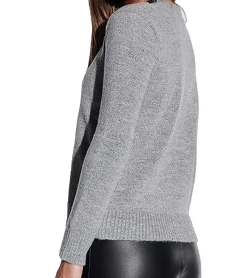Sweater & Pullover*vestino Damen Strick-Pullover mit Spitzeneinsatz Alltags-Pullover Sweater 901328 Grau