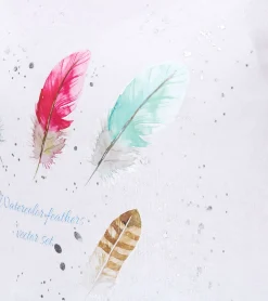 Tops & T-Shirts*vestino Damen T-Shirt Kurzarm-Shirt mit Feder-Druck Sommer-Shirt 900548 Weiß