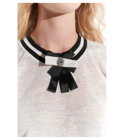 Tops & T-Shirts*vestino Damen T-Shirt Kurzarm-Shirt mit Schleife Sommer-Shirt 900659 Weiß