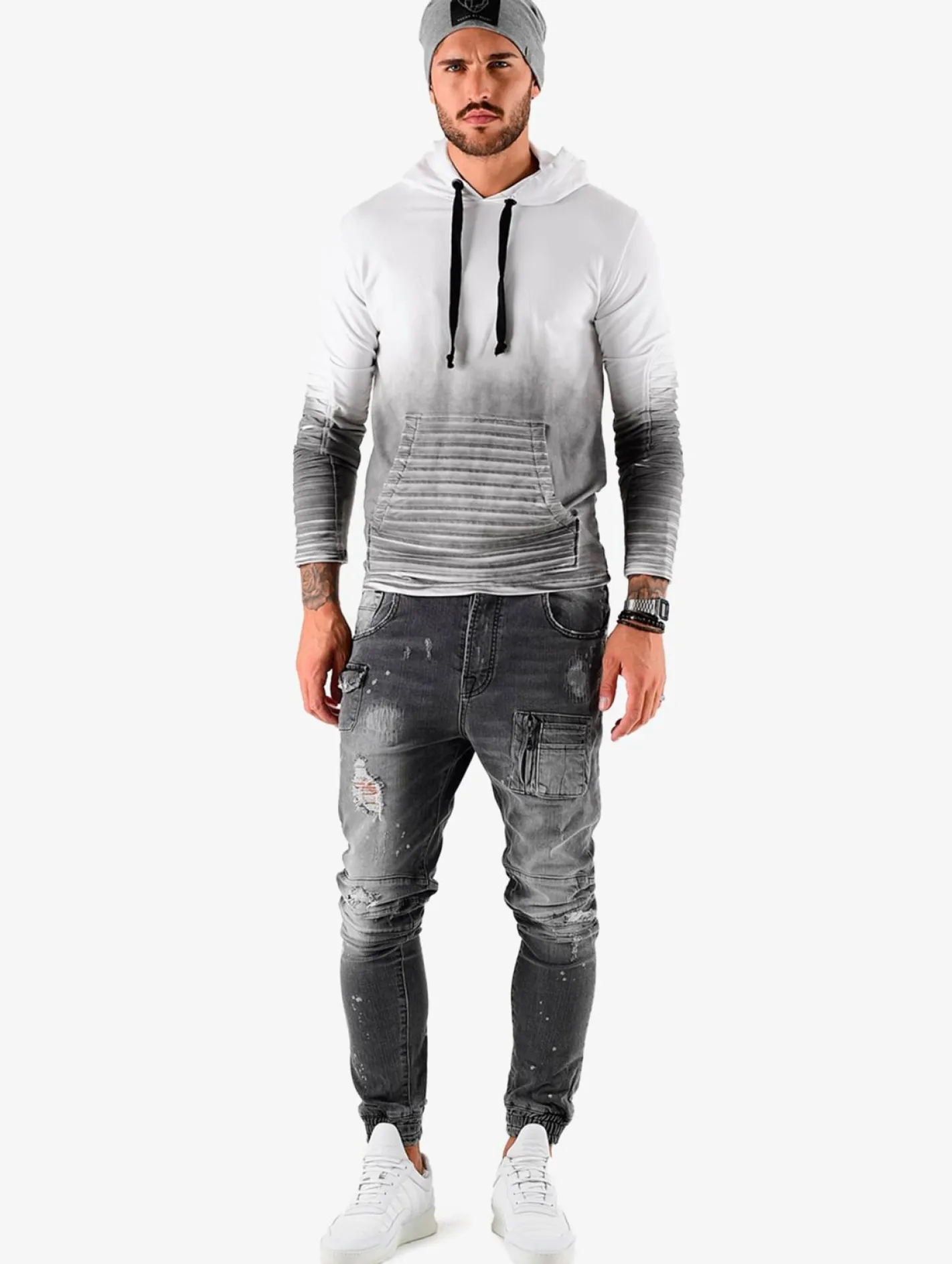 Pullover & Sweater*vsct Biker Hoodie grau