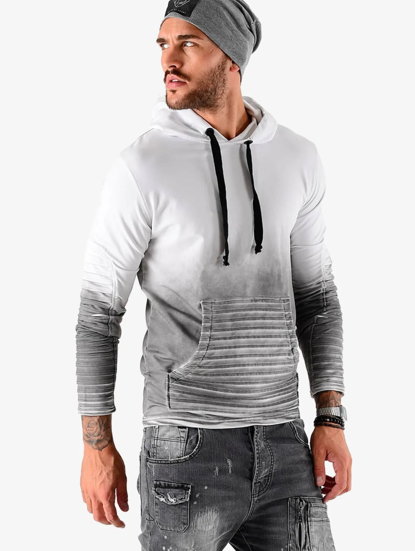 Pullover & Sweater*vsct Biker Hoodie grau