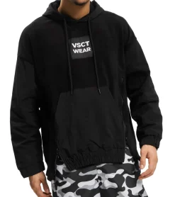 Pullover & Sweater*vsct Bulky Oversize Herren Hoodie mit Front-Reißverschlüsse Baumwoll Kapuzen-Pullover im Oversized-Look 5643333 Schwarz