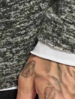 Pullover & Sweater*vsct Buttoned Double Optic Longsleeve grau