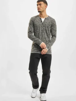 Pullover & Sweater*vsct Buttoned Double Optic Longsleeve grau