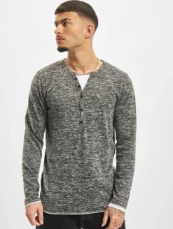 Pullover & Sweater*vsct Buttoned Double Optic Longsleeve grau