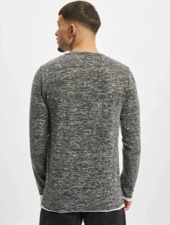 Pullover & Sweater*vsct Buttoned Double Optic Longsleeve grau