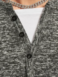 Pullover & Sweater*vsct Buttoned Double Optic Longsleeve grau