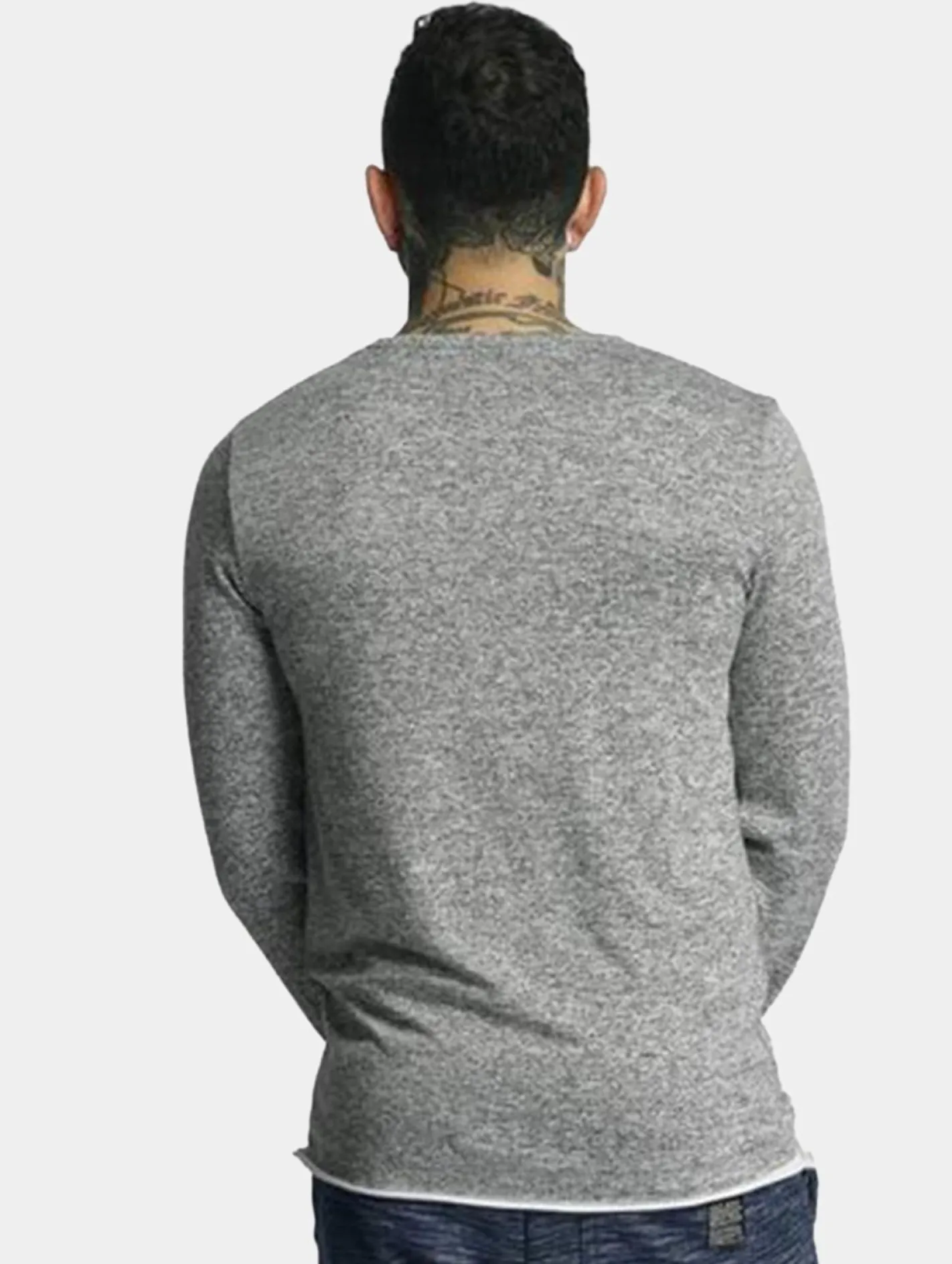 Pullover & Sweater*vsct Buttoned Double Optic Longsleeve grau