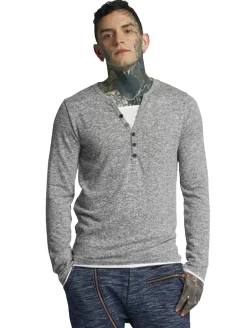 Pullover & Sweater*vsct Buttoned Double Optic Longsleeve grau