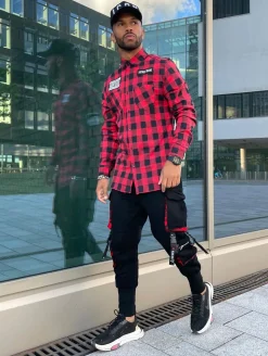 Hemden & Poloshirts*vsct Customized Kariertes Tageshemd rot