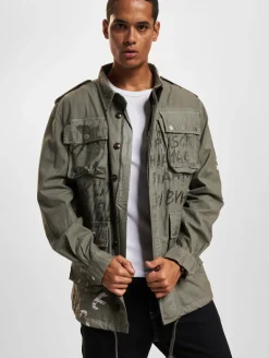 Jacken & Mäntel*vsct Handbemalte Militär-Übergangsjacke grau