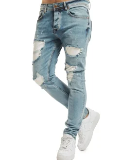 Jeans & Hosen*vsct Hank Customized Skinny Jeans Gebleichtes Weiß Reparatur