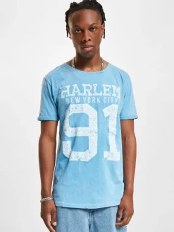 T-Shirts & Tank Tops*vsct Harlem 91 Washed T-Shirt Azurblau