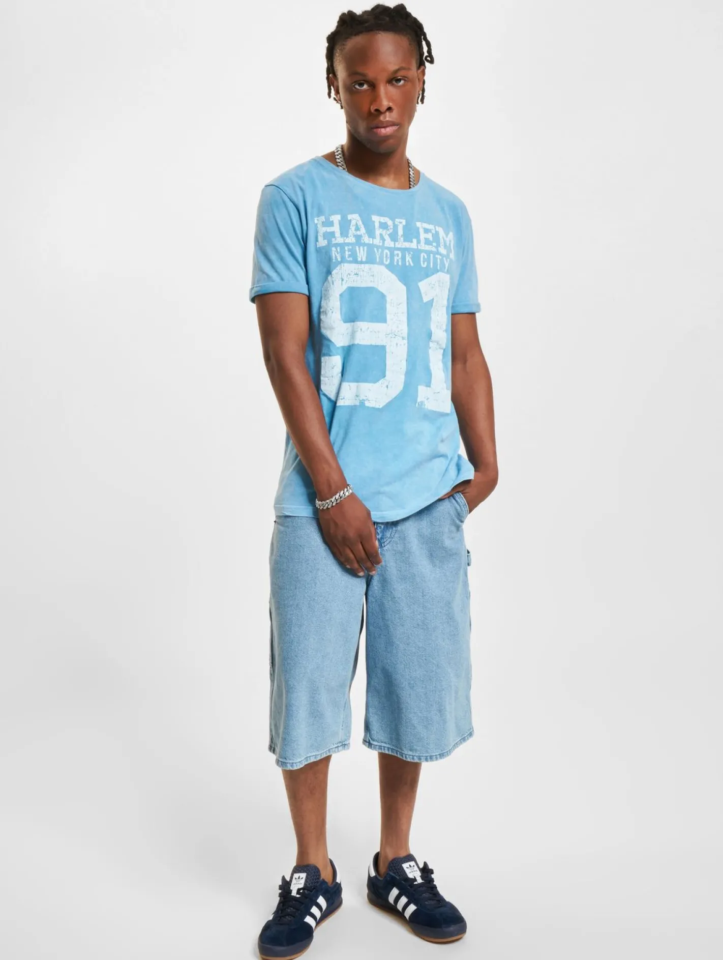 T-Shirts & Tank Tops*vsct Harlem 91 Washed T-Shirt Azurblau