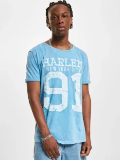 T-Shirts & Tank Tops*vsct Harlem 91 Washed T-Shirt Azurblau