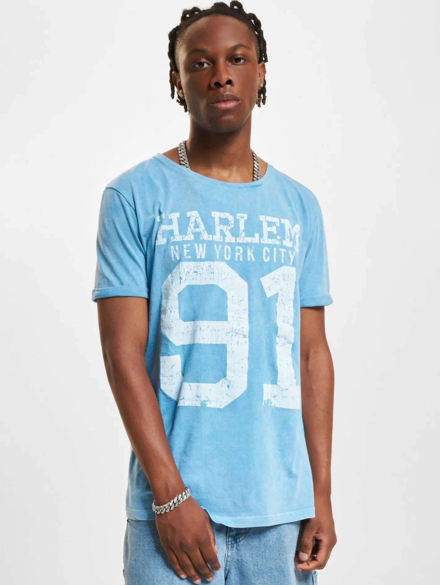T-Shirts & Tank Tops*vsct Harlem 91 Washed T-Shirt Azurblau