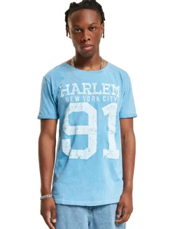 T-Shirts & Tank Tops*vsct Harlem 91 Washed T-Shirt Azurblau