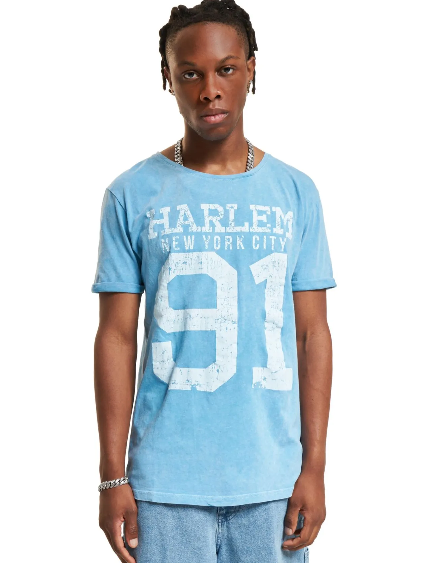 T-Shirts & Tank Tops*vsct Harlem 91 Washed T-Shirt Azurblau
