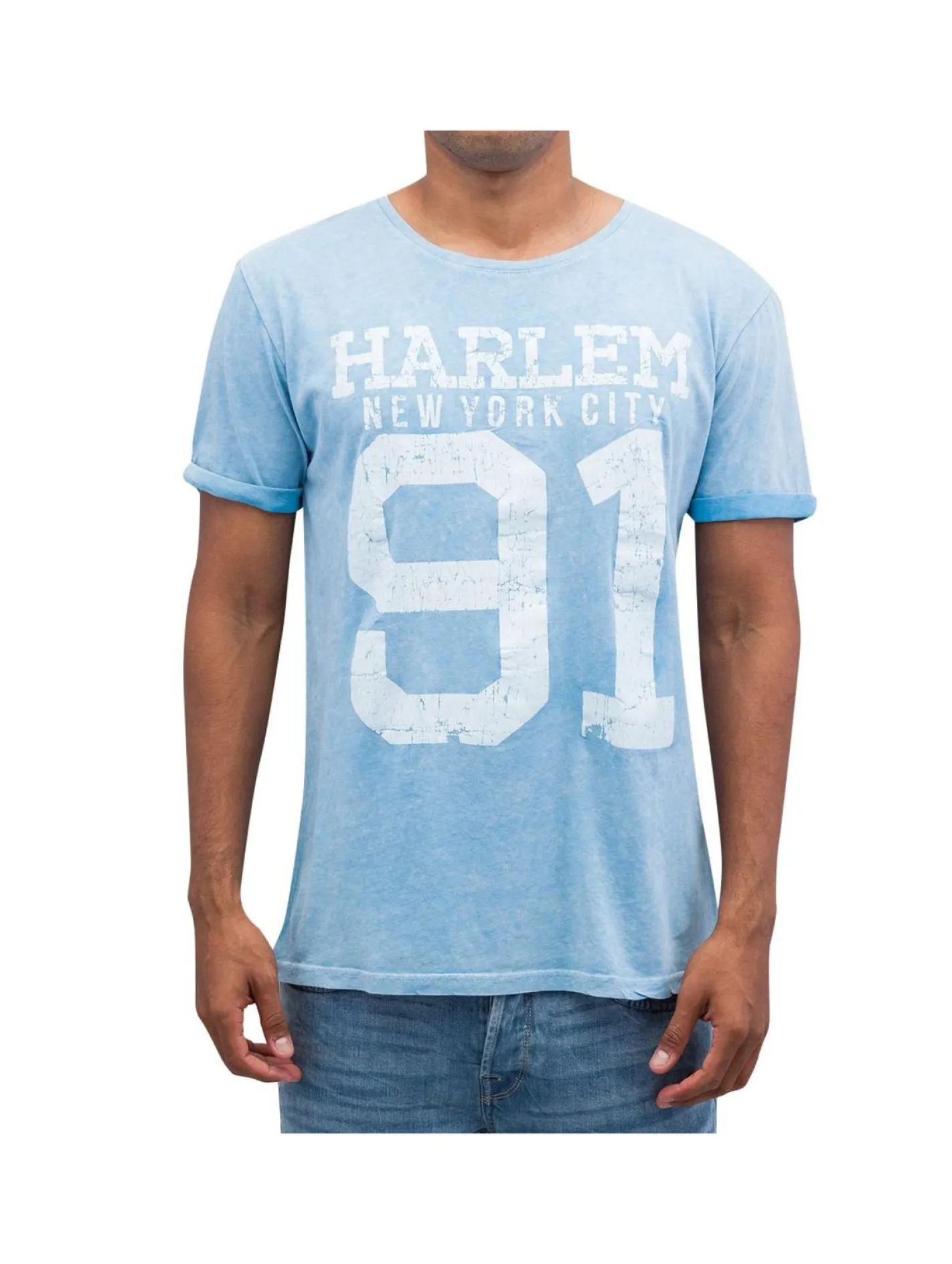 T-Shirts & Tank Tops*vsct Harlem 91 Washed T-Shirt Azurblau