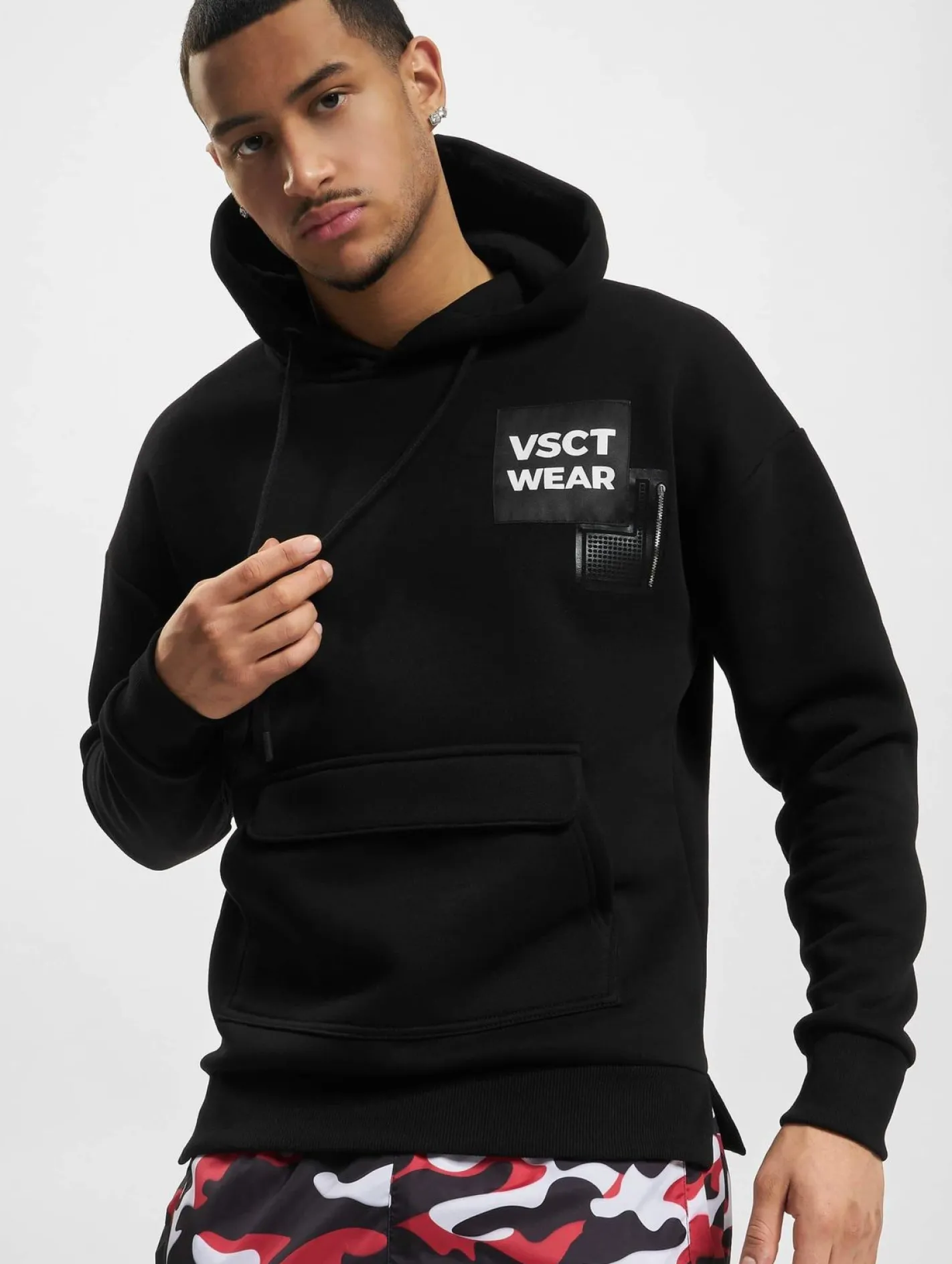 Pullover & Sweater*vsct Heavy Kangu Pkt Log Hoodie schwarz