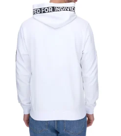 Pullover & Sweater*vsct Ibiza Dept Herren Zip-Hoodie mit Schriftzug-Details Baumwoll Kapuzen-Pullover 5643315 Weiß