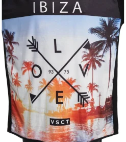 T-Shirts & Tank Tops*vsct Ibiza Love Herren Baumwoll T-Shirt mit großem Strand-Print Rundhals-Shirt 5643296 Schwarz