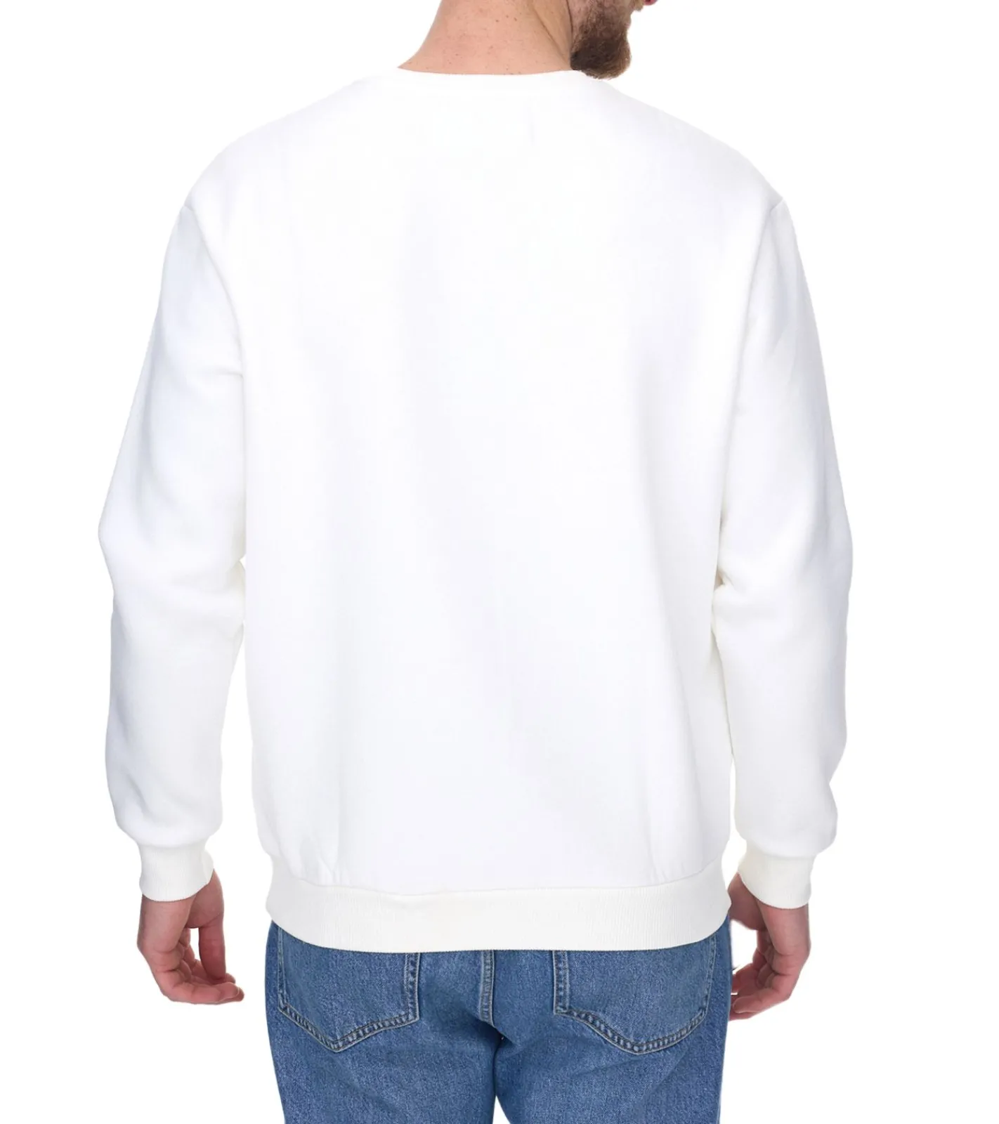 Pullover & Sweater*vsct Life Herren Rundhals-Pullover mit Flock-Patch auf Brust Sweater 5642974 Ecru/Weiß