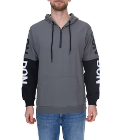 Pullover & Sweater*vsct LonDon 2In1 Herren Hoodie im 2-in-1-Look Baumwoll Kapuzen-Pullover 5643324 Grau/Schwarz
