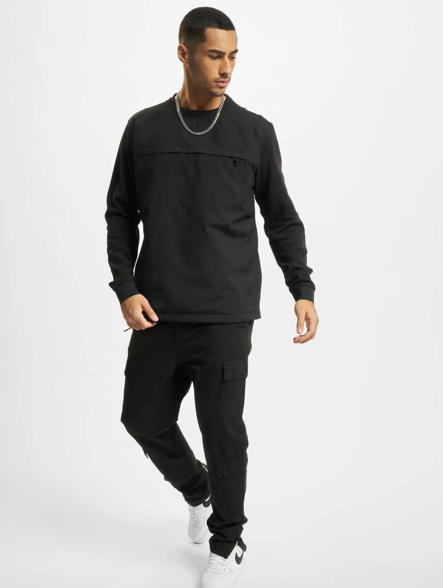 Pullover & Sweater*vsct Minimal Adjust Crewneck Fine Pullover schwarz