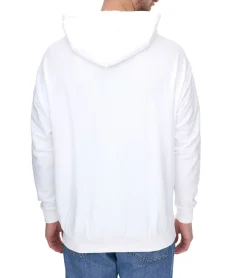 Pullover & Sweater*vsct Net Application Herren Hoodie mit Gitter-Print auf Brust Baumwoll Kapuzen-Pullover 5643160 Ecru/Weiß