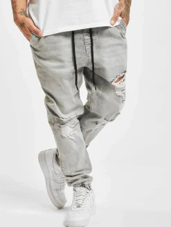 Jeans & Hosen*vsct Noah Antifit-Jeans mit Bündchen und Schnürsenkeln, Grau