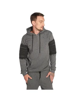 Pullover & Sweater*vsct Oiled Zip Hoodie grau