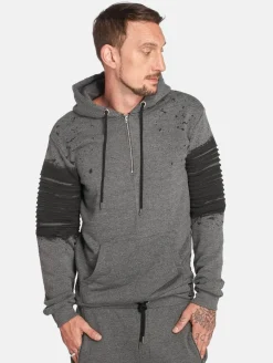 Pullover & Sweater*vsct Oiled Zip Hoodie grau