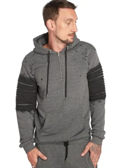 Pullover & Sweater*vsct Oiled Zip Hoodie grau