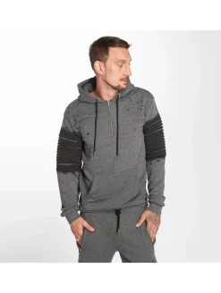 Pullover & Sweater*vsct Oiled Zip Hoodie grau